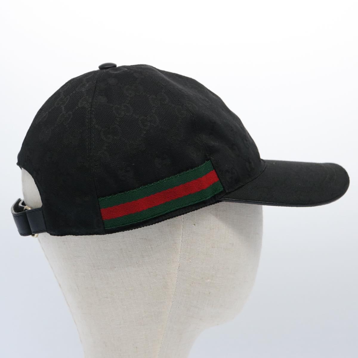 GUCCI GG Canvas Web Sherry Line Cap L Black Red Green 200035 ki3899