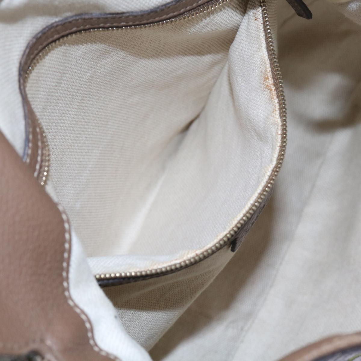 GUCCI Bamboo Flora Shoulder Bag Canvas 2way White Brown 282315 ki3900