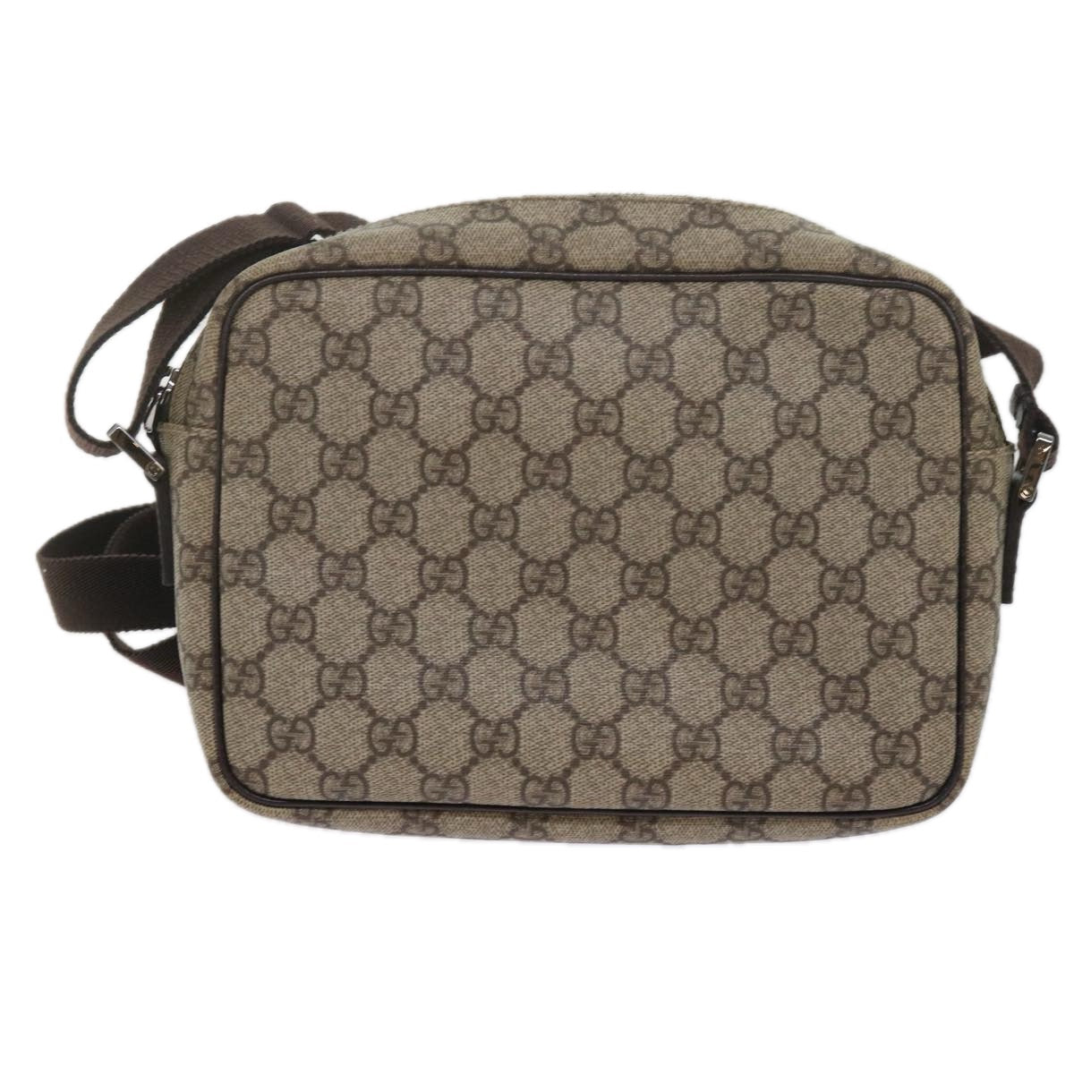 GUCCI GG Supreme Shoulder Bag PVC Leather Beige 282315 ki3901