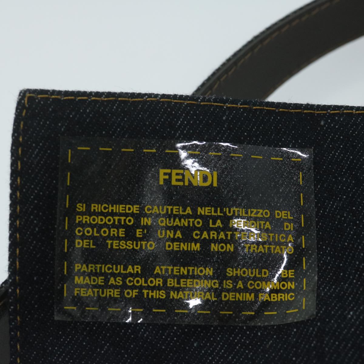 FENDI Flower Lace Mamma Baguette Shoulder Bag Denim Blue ki3965A