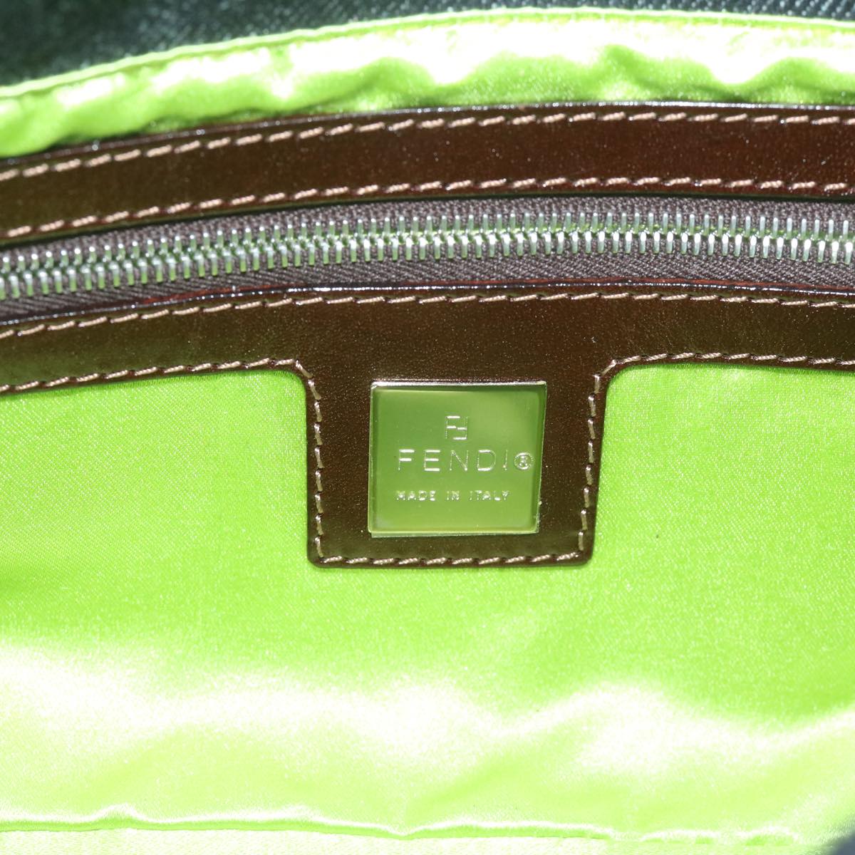 FENDI Flower Lace Mamma Baguette Shoulder Bag Denim Blue ki3965A