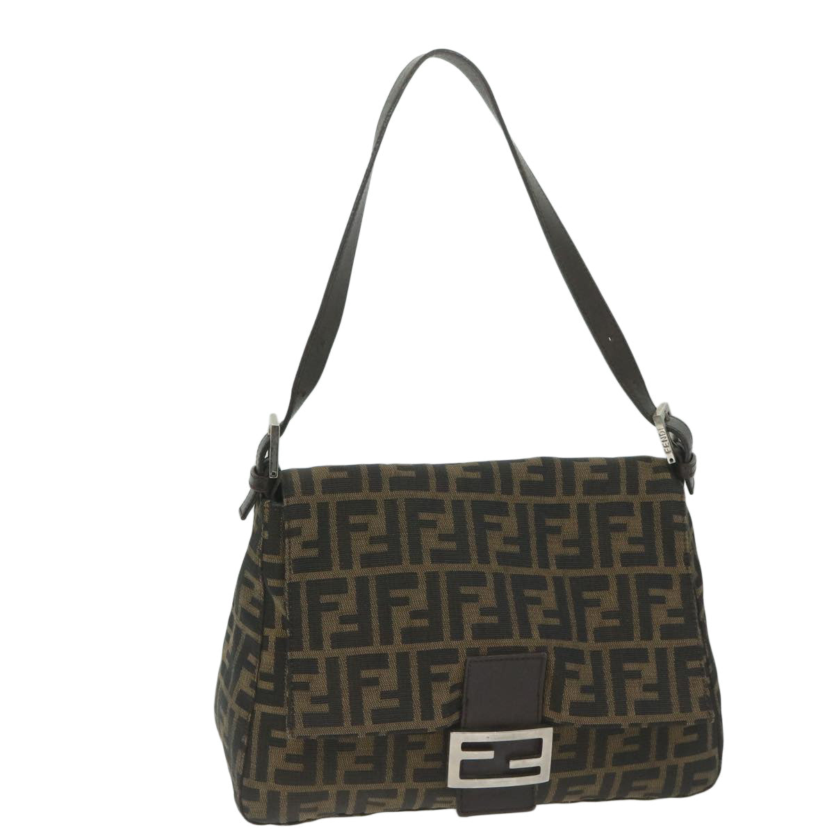 FENDI Zucca Canvas Mamma Baguette Shoulder Bag Black 33492 26325 008 ki4044