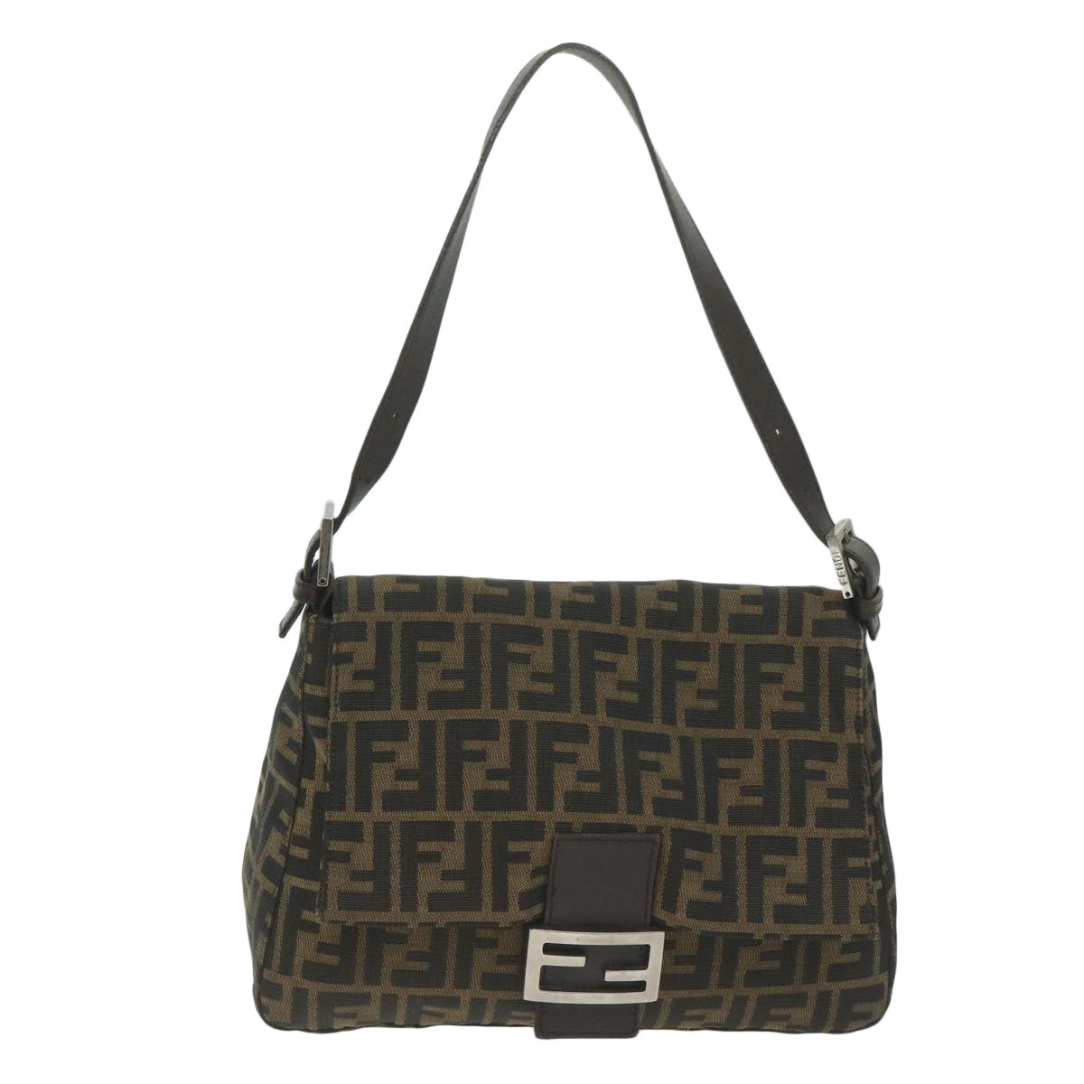 FENDI Zucca Canvas Mamma Baguette Shoulder Bag Black 33492 26325 008 ki4044