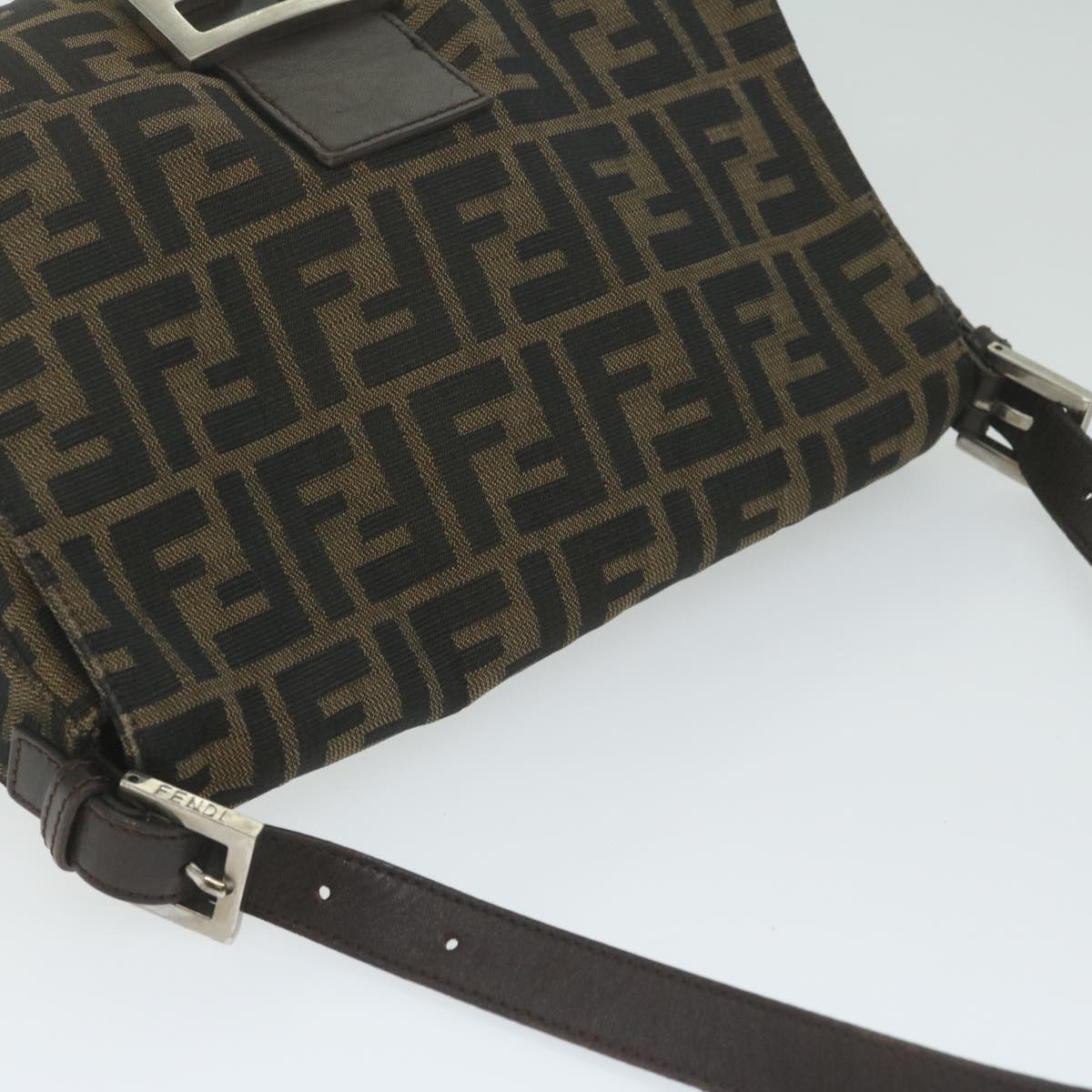 FENDI Zucca Canvas Mamma Baguette Shoulder Bag Black 33492 26325 008 ki4044