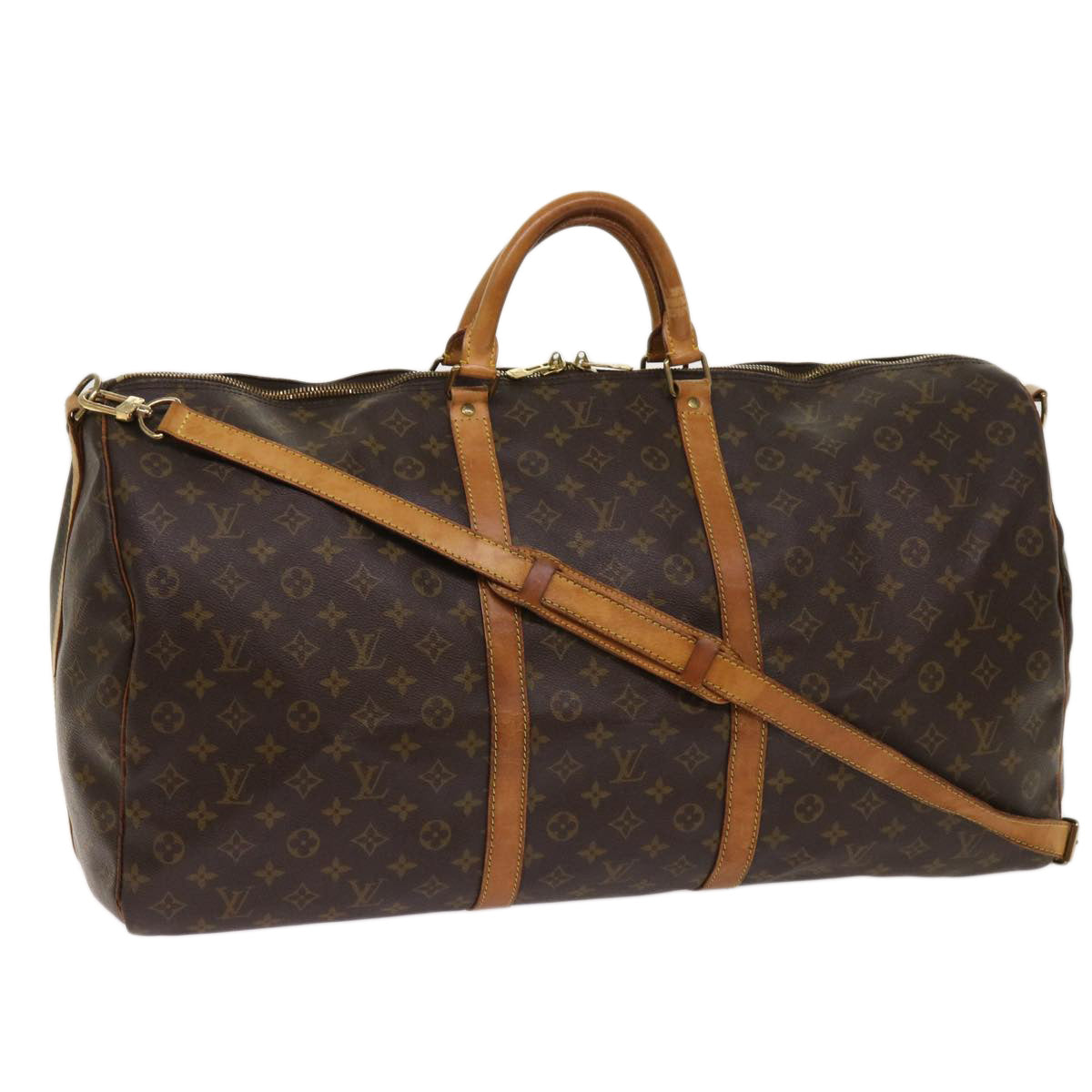 LOUIS VUITTON Monogram Keepall Bandouliere 60 Boston Bag M41412 LV ki4047