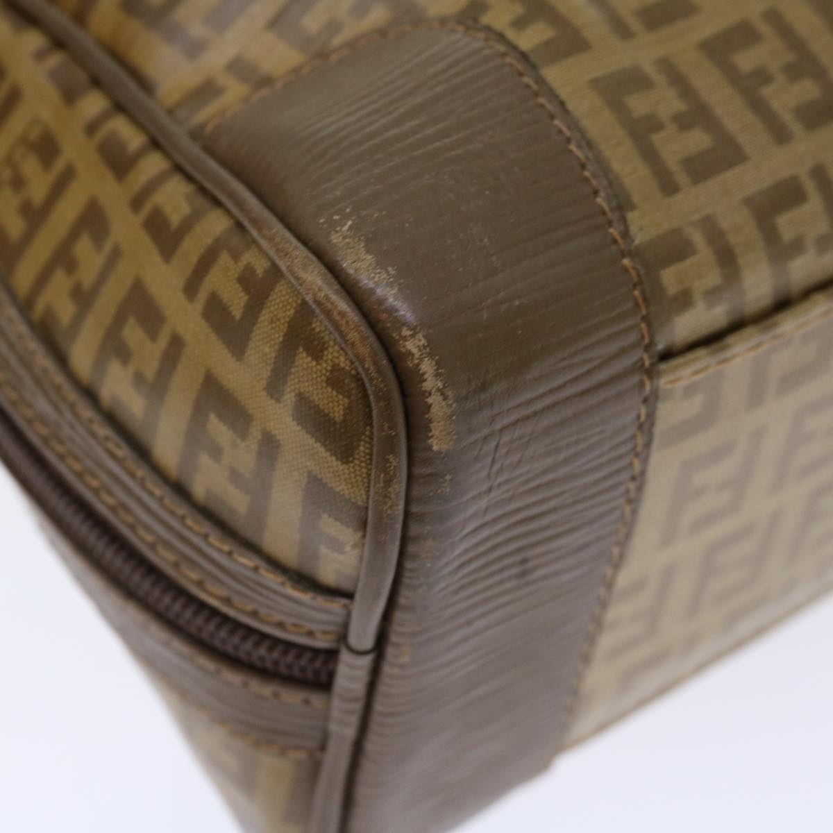 FENDI Zucchino Canvas Hand Bag Beige ki4322