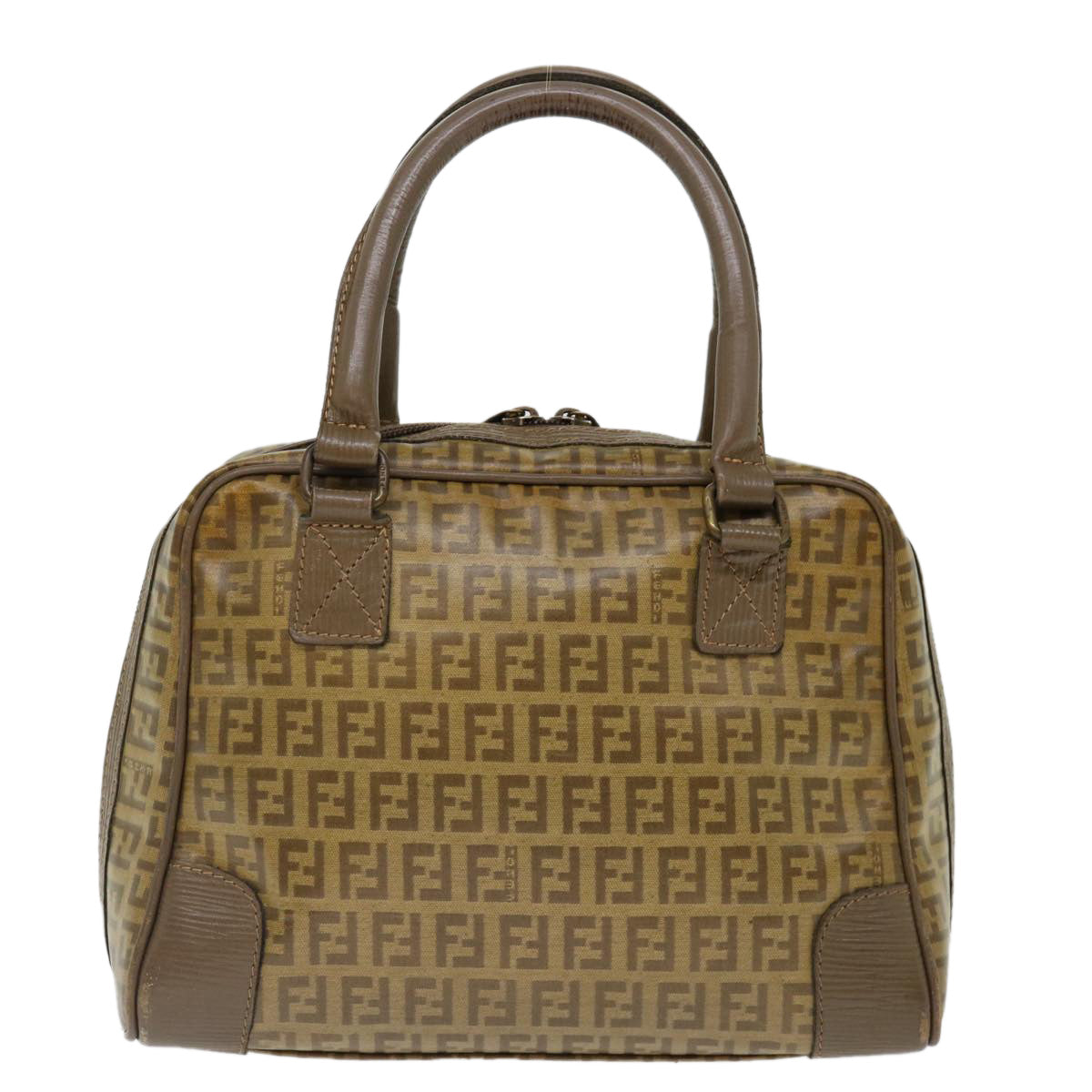 FENDI Zucchino Canvas Hand Bag Beige ki4322
