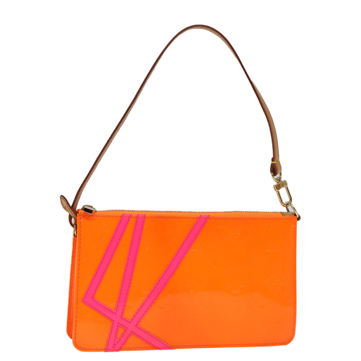 LOUIS VUITTON Vernis Fluo Lexington Accessory Pouch Orange M91907 LV ki4354