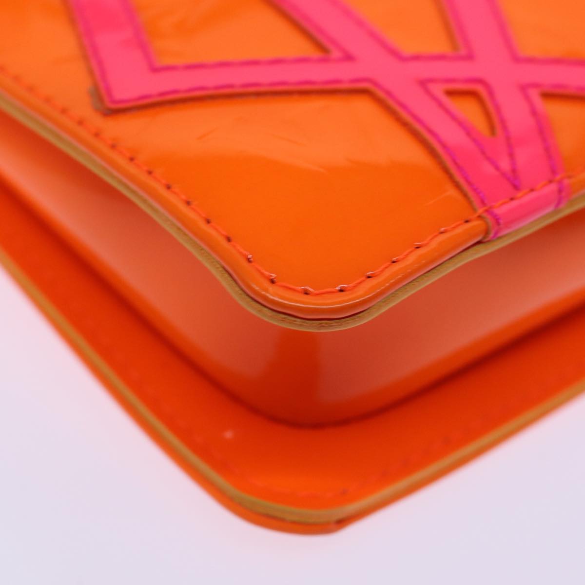 LOUIS VUITTON Vernis Fluo Lexington Accessory Pouch Orange M91907 LV ki4354