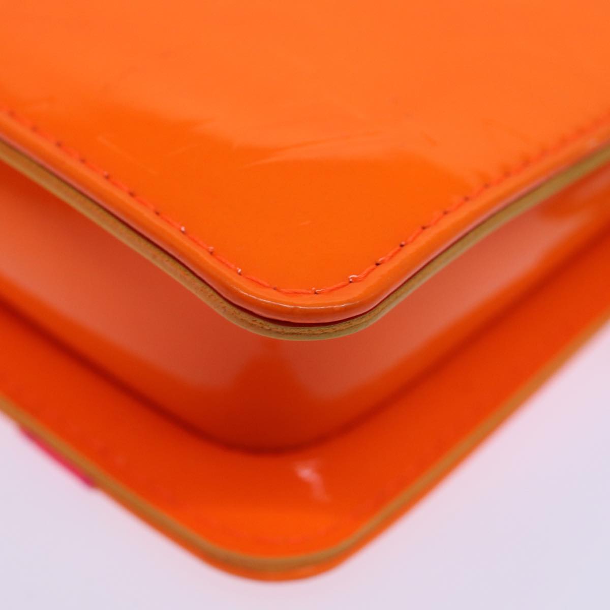 LOUIS VUITTON Vernis Fluo Lexington Accessory Pouch Orange M91907 LV ki4354