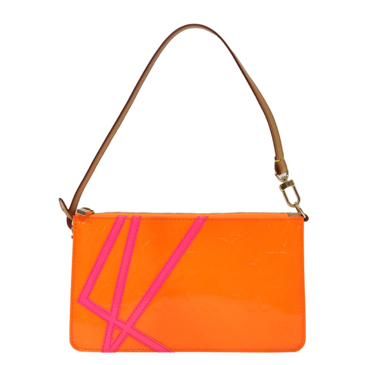 LOUIS VUITTON Vernis Fluo Lexington Accessory Pouch Orange M91907 LV ki4354