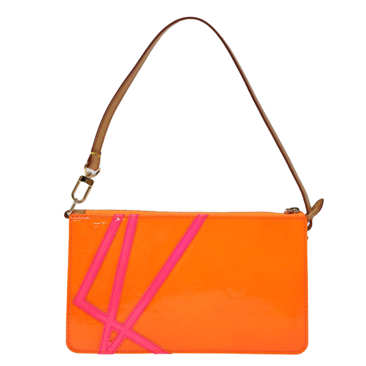 LOUIS VUITTON Vernis Fluo Lexington Accessory Pouch Orange M91907 LV ki4354