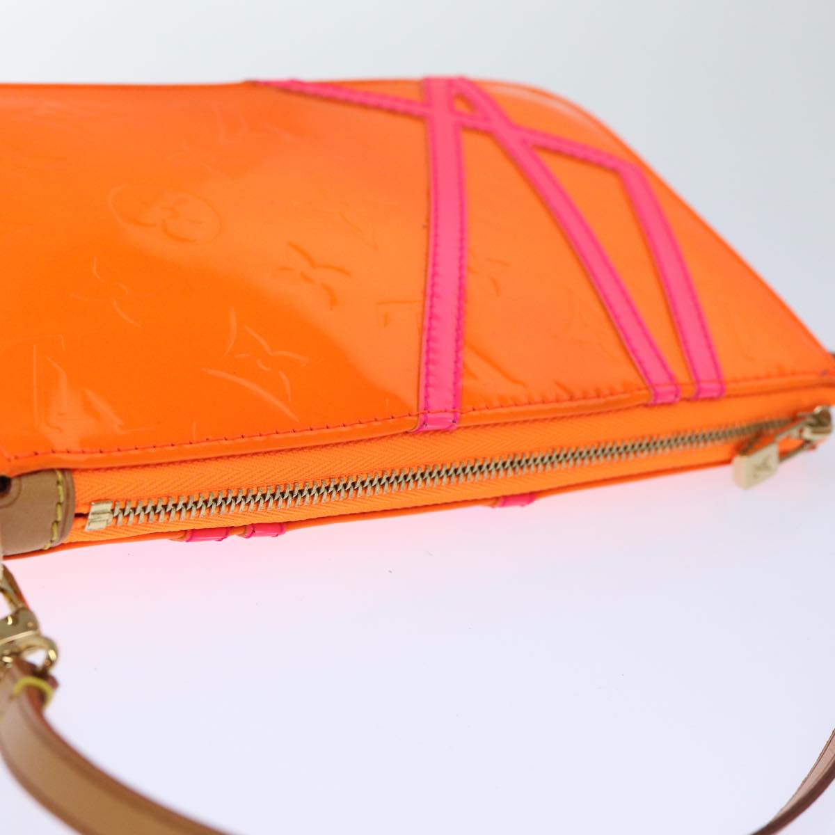 LOUIS VUITTON Vernis Fluo Lexington Accessory Pouch Orange M91907 LV ki4354