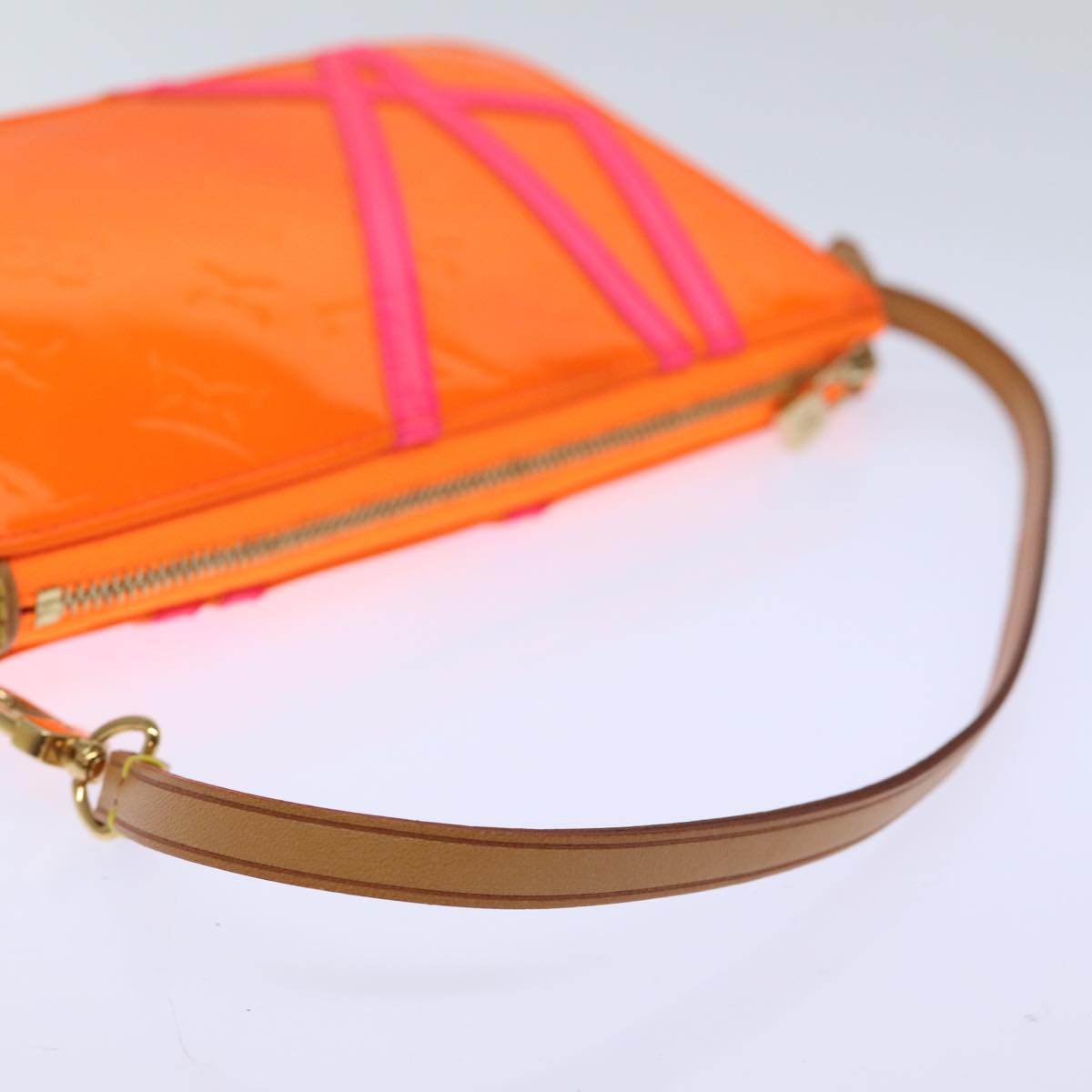 LOUIS VUITTON Vernis Fluo Lexington Accessory Pouch Orange M91907 LV ki4354