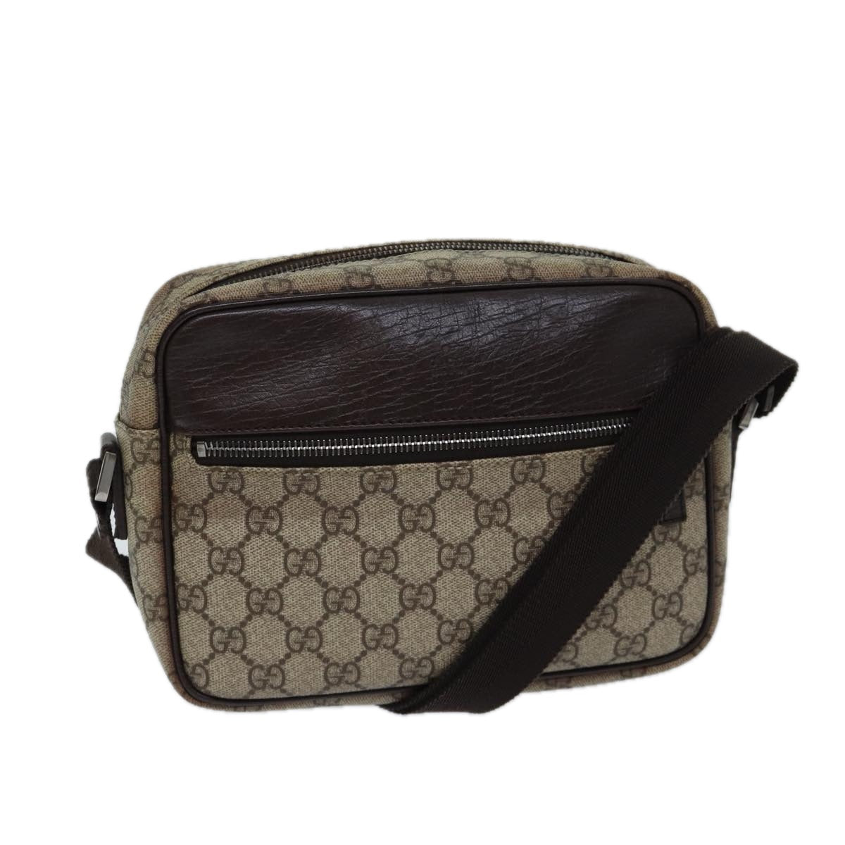 GUCCI GG Supreme Shoulder Bag PVC Beige 114291 ki4360