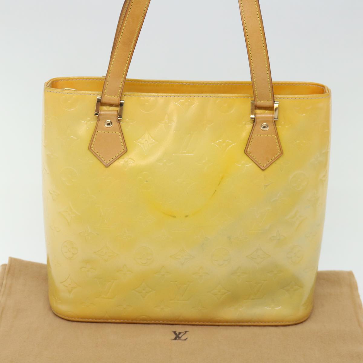 LOUIS VUITTON Monogram Vernis Houston Hand Bag Gris M91053 LV ki4372