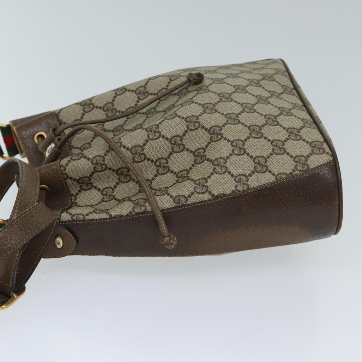 GUCCI GG Supreme Web Sherry Line Shoulder Bag Beige Red 41 02 034 ki4374