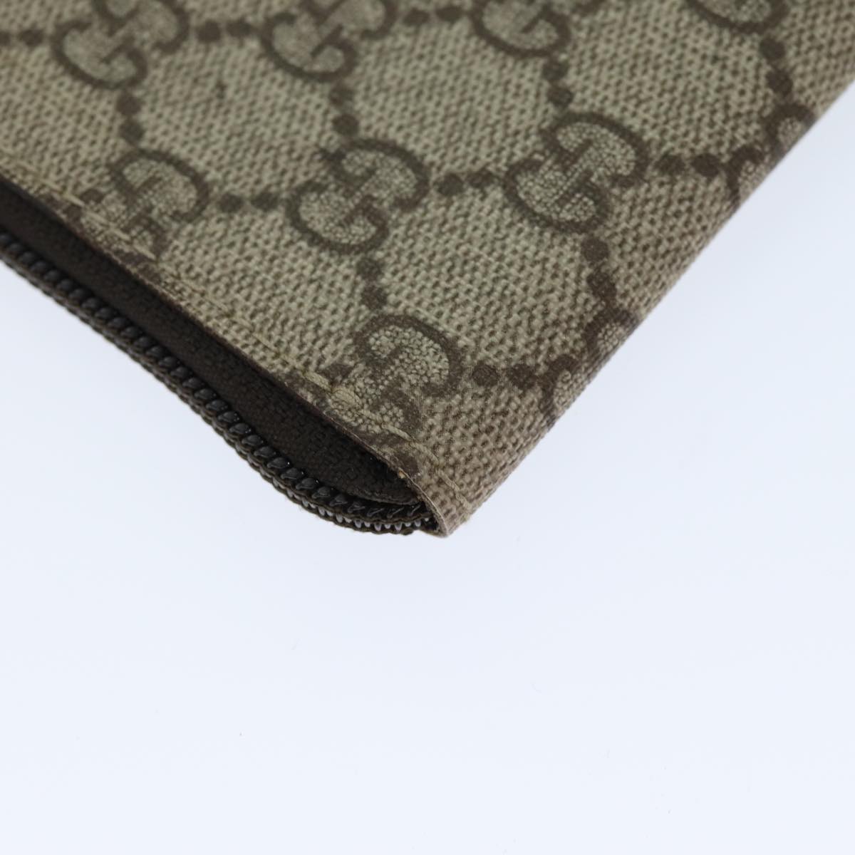 GUCCI GG Supreme Long Wallet PVC Beige 115261 ki4412