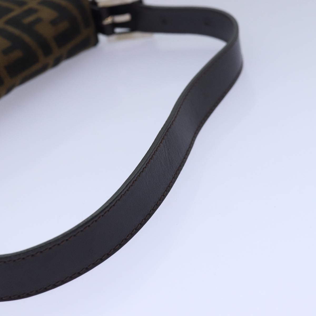 FENDI Zucca Canvas Mamma Baguette Shoulder Bag Brown Black ki4559A