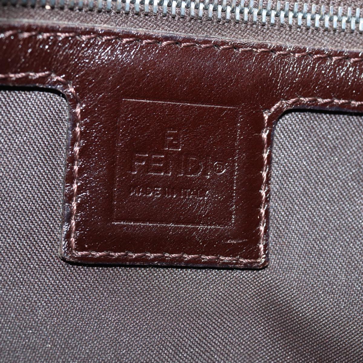 FENDI Zucca Canvas Mamma Baguette Shoulder Bag Brown Black ki4560