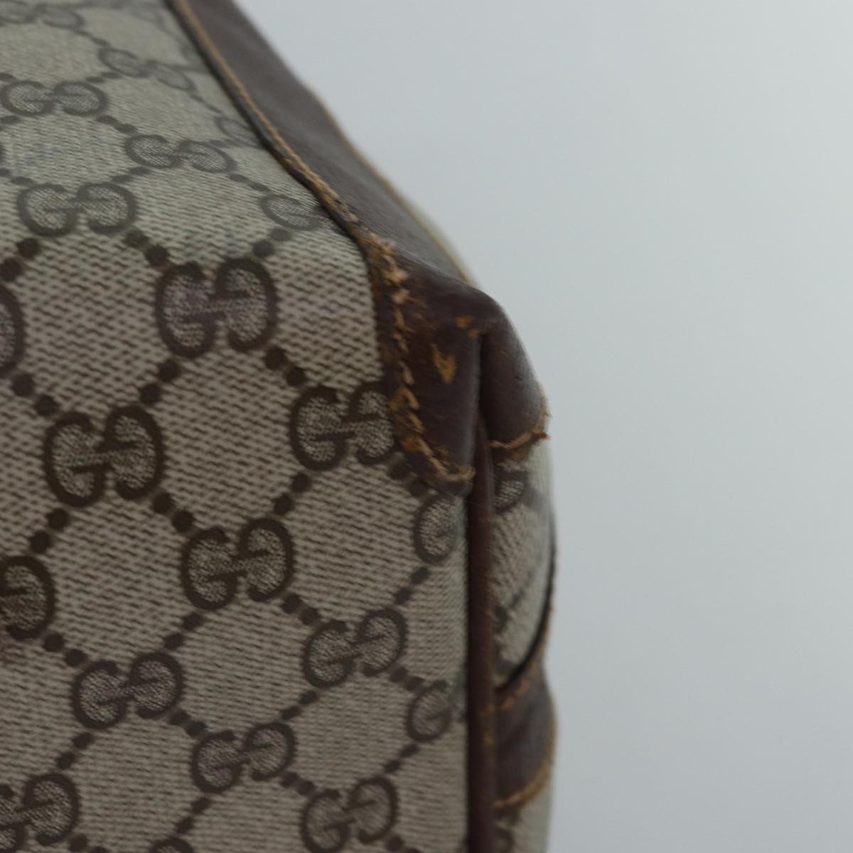 GUCCI GG Supreme Mini Boston Bag PVC Beige ki4575