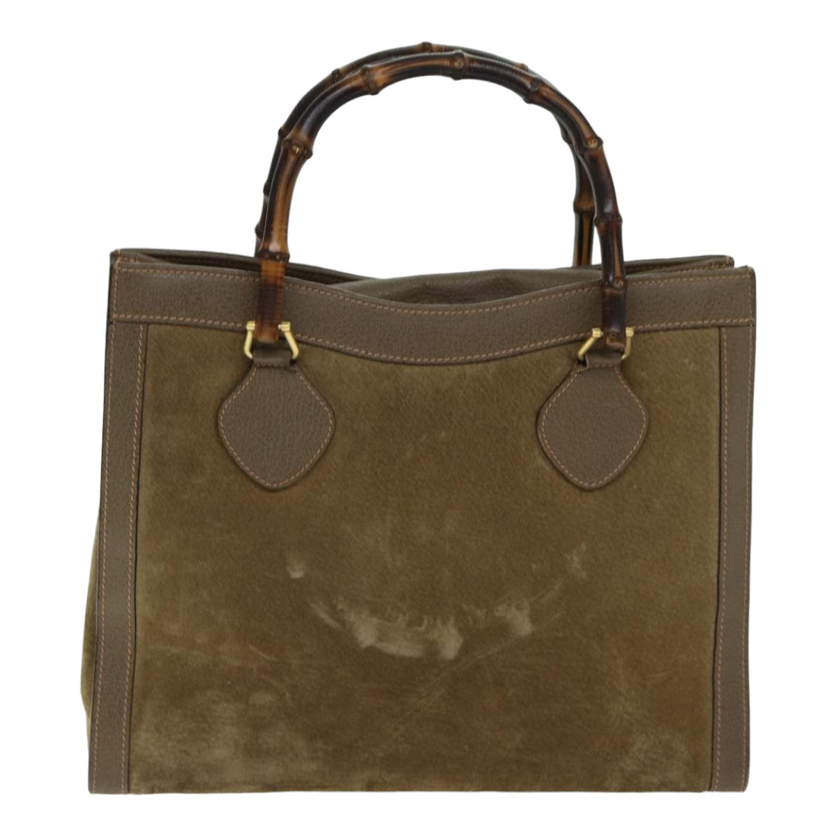 GUCCI Bamboo Diana Hand Bag Suede Brown 002 853 0260 ki4617