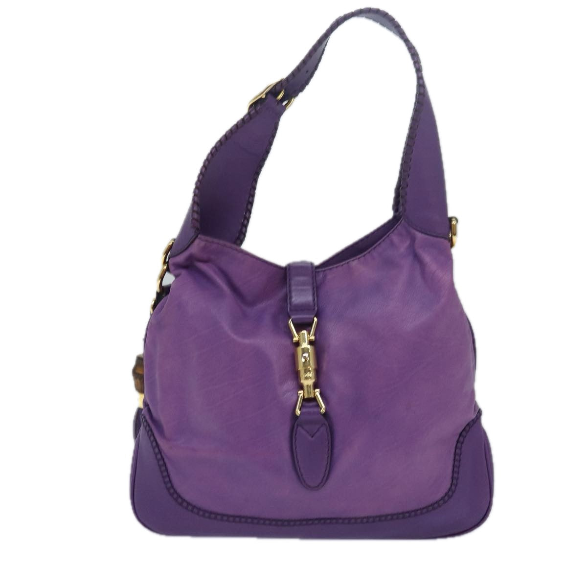 GUCCI Jackie Shoulder Bag Leather 2way Purple 219725 ki4655