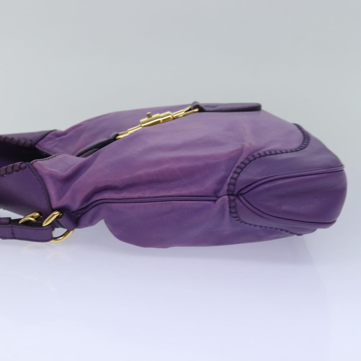 GUCCI Jackie Shoulder Bag Leather 2way Purple 219725 ki4655