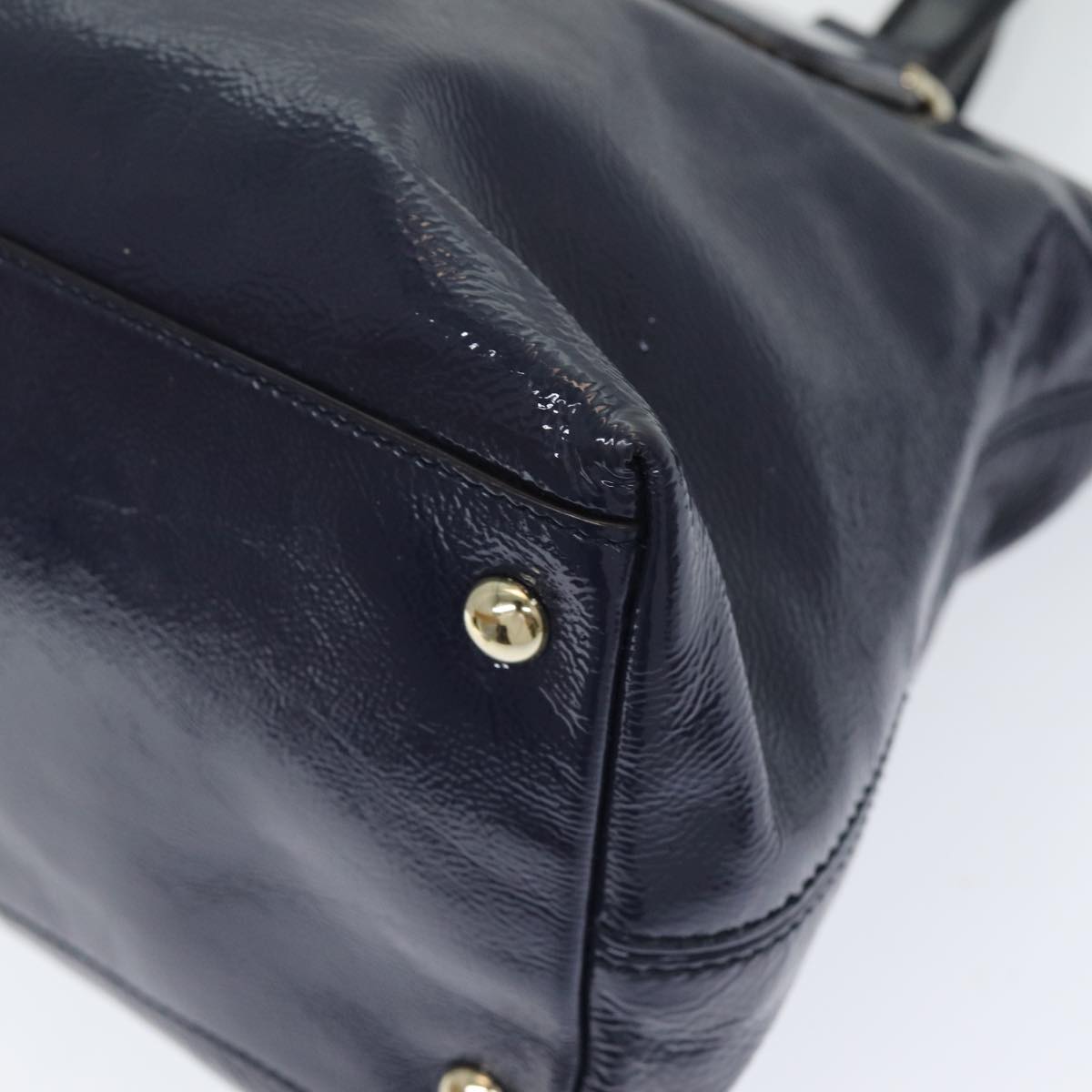 GUCCI Soho Tote Bag Enamel 2way Navy 308362 ki4673