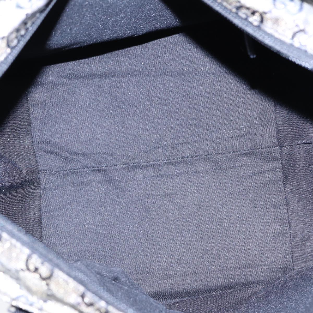 GUCCI GG Crystal Hand Bag Black Gold 131228 ki4780