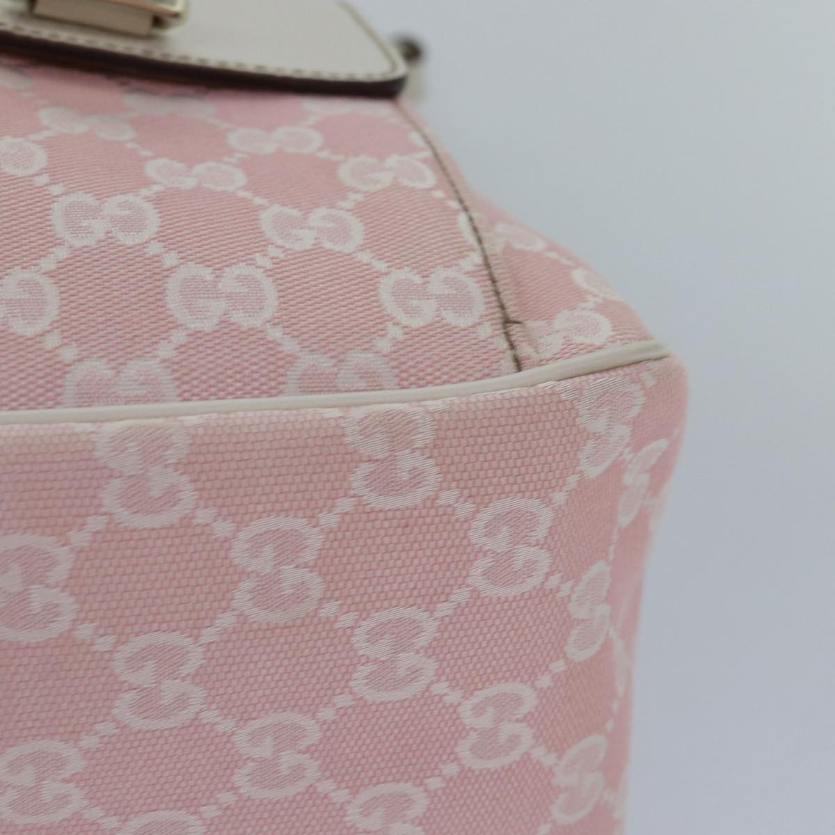 GUCCI GG Canvas Shoulder Bag Pink White Silver 153025 ki4845