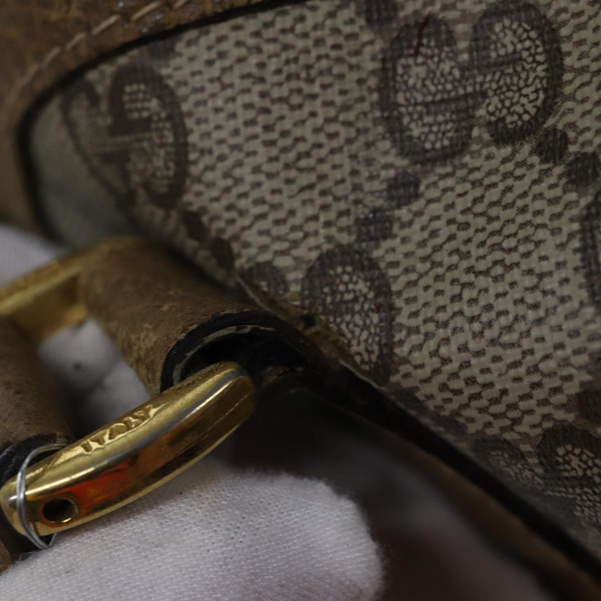 GUCCI GG Canvas Web Sherry Line Boston Bag PVC Beige Red Green ki4901