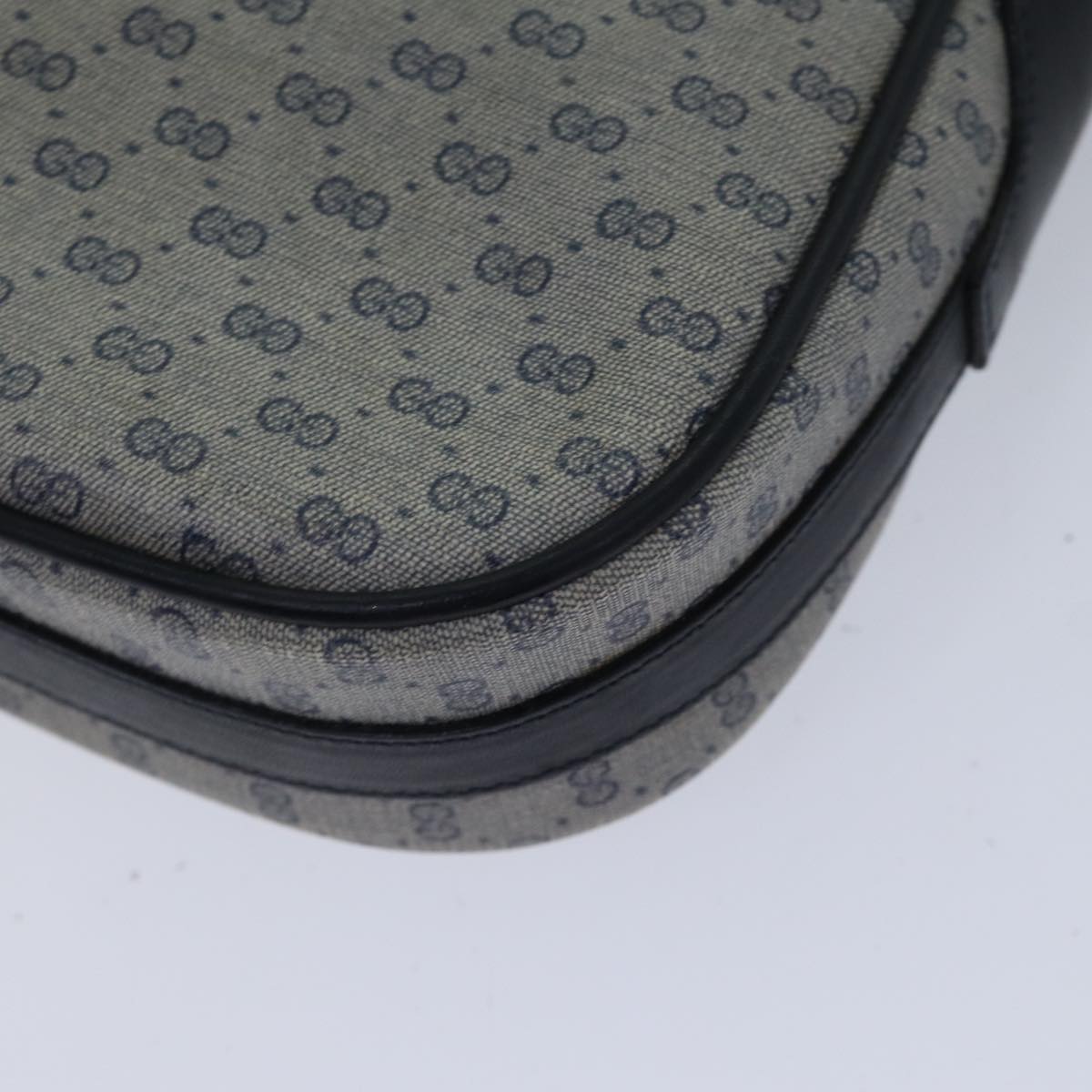 GUCCI Micro GG Canvas Shoulder Bag PVC Navy ki4909