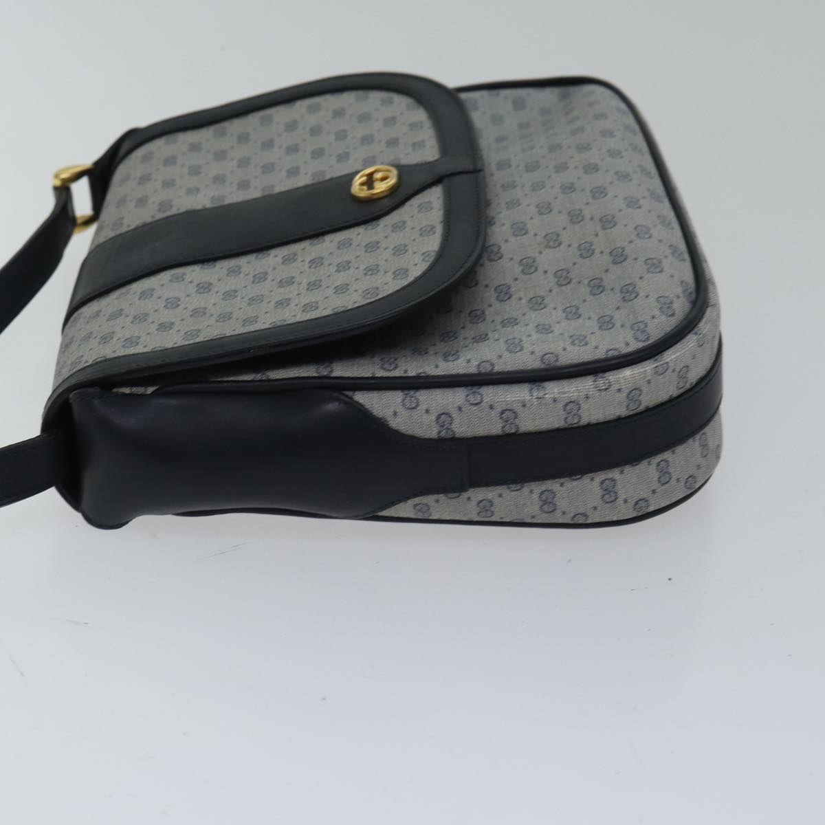 GUCCI Micro GG Canvas Shoulder Bag PVC Navy ki4909