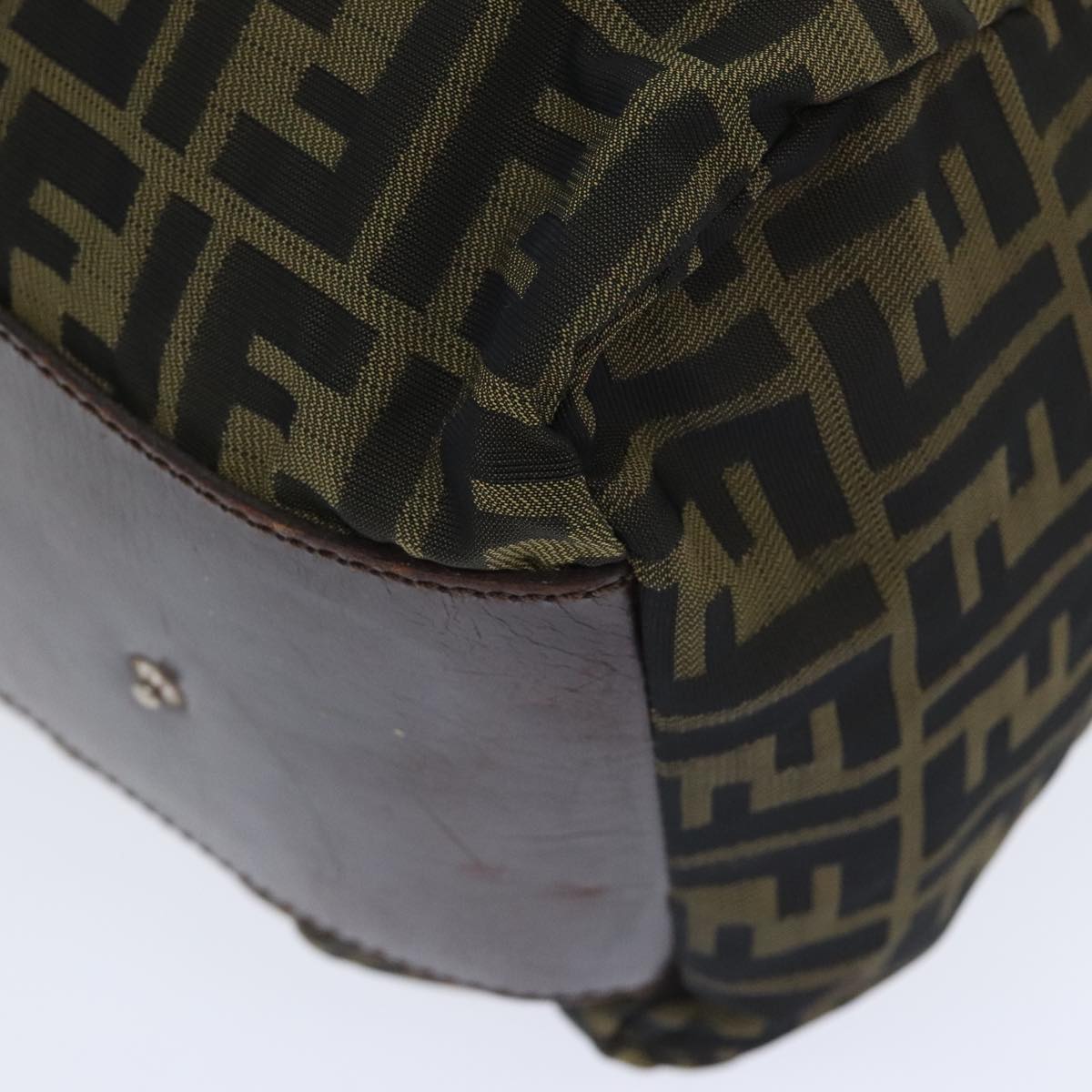 FENDI Zucca Canvas Boston Bag Brown ki4919