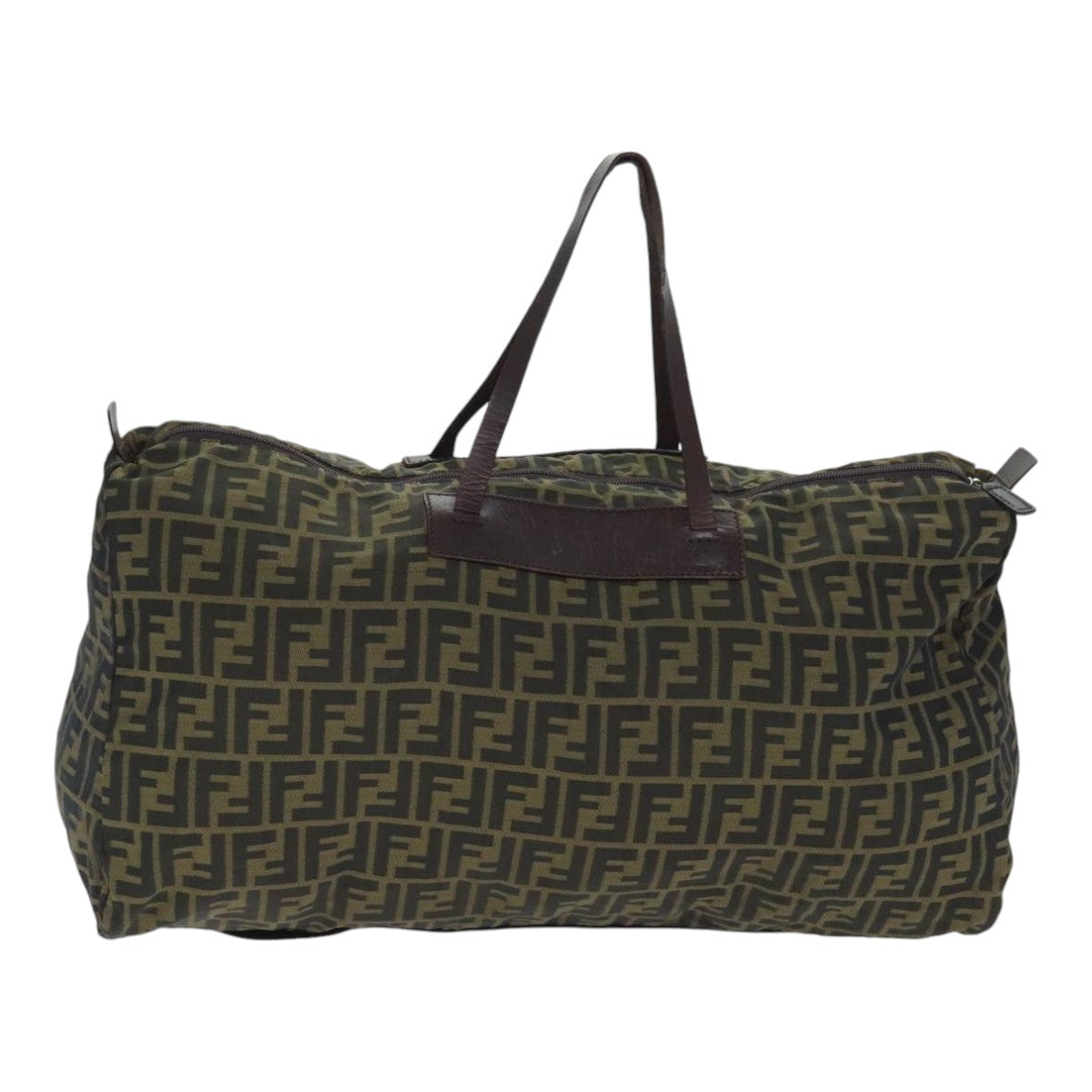 FENDI Zucca Canvas Boston Bag Brown ki4919