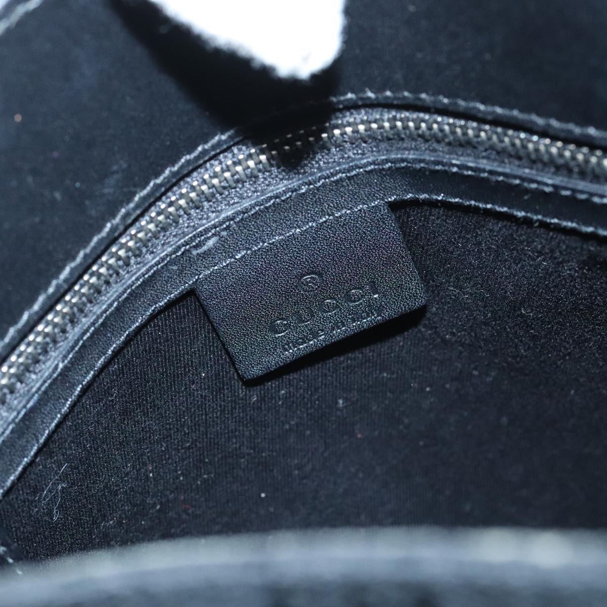 GUCCI GG Canvas Tote Bag Black Silver 107757 ki5048