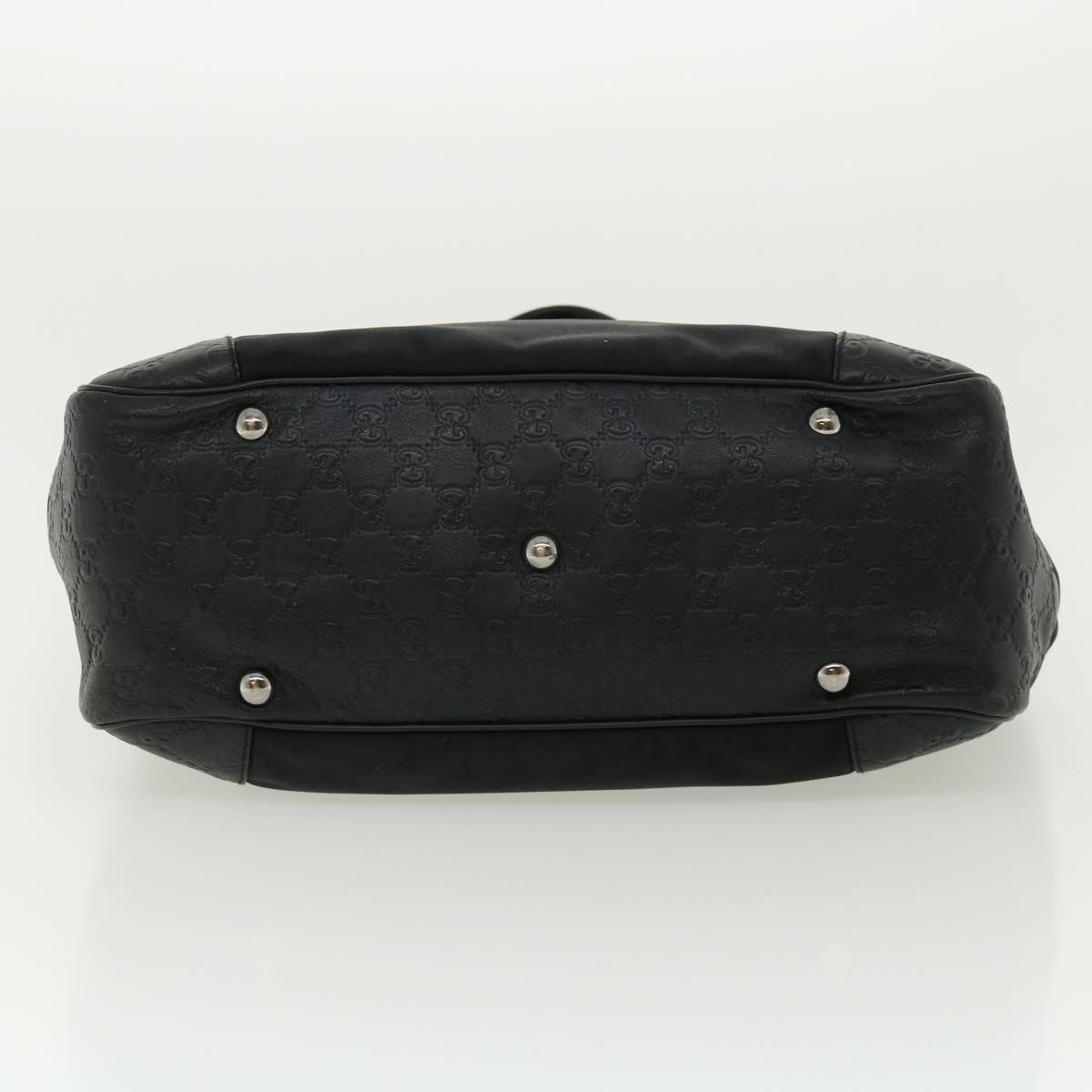 GUCCI Guccissima Tote Bag Canvas Leather Black kk141