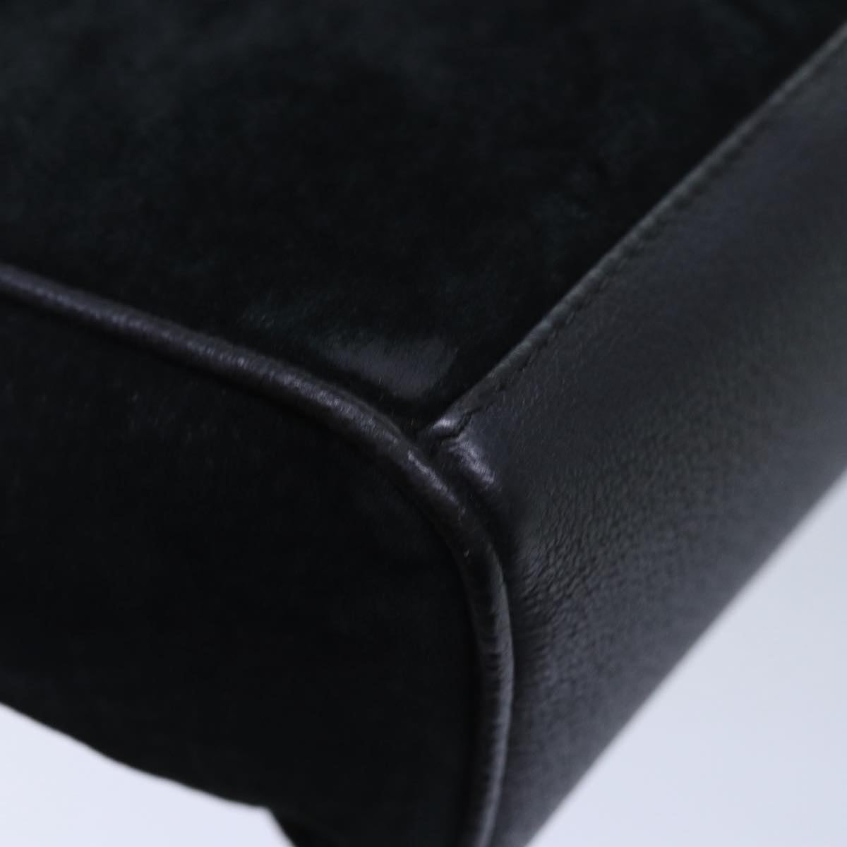 GUCCI Bamboo Hand Bag Suede 2way Black kk266