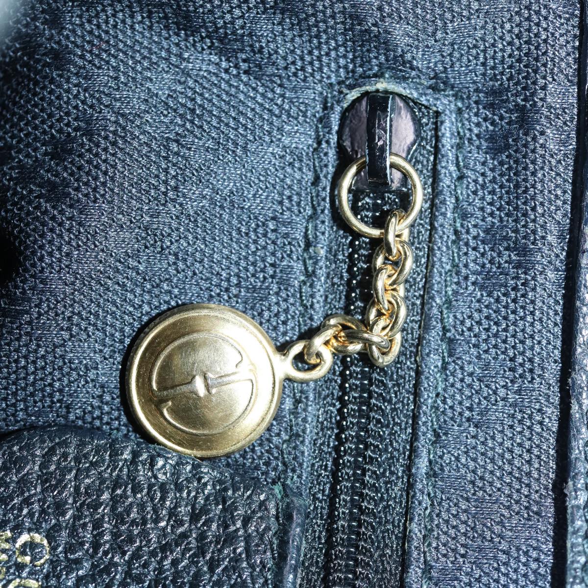 GUCCI Bamboo Hand Bag Suede 2way Black kk266