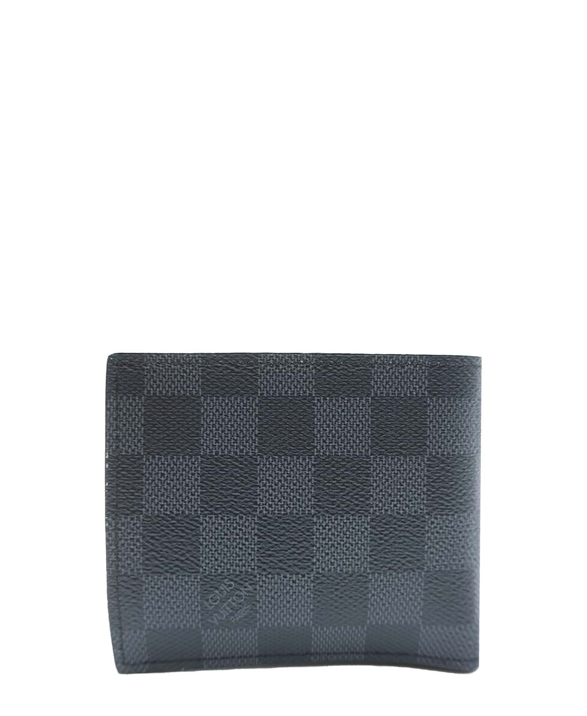 Damier Graphite Pattern Calfskin Marco Wallet Black, Grey, Multicolor