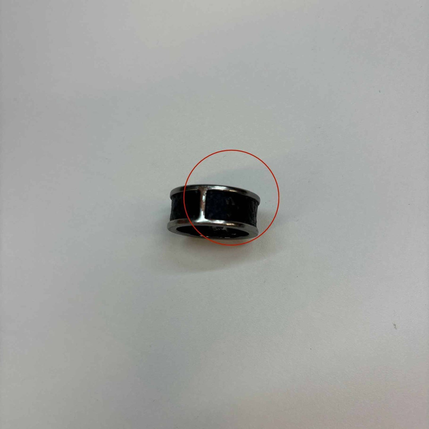 Men's Monogram Logo Ring Black Size M