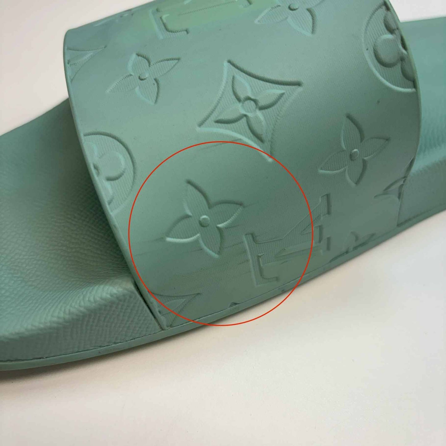 Men's Lv Monogram Slides Green Size EU 43 / UK 9