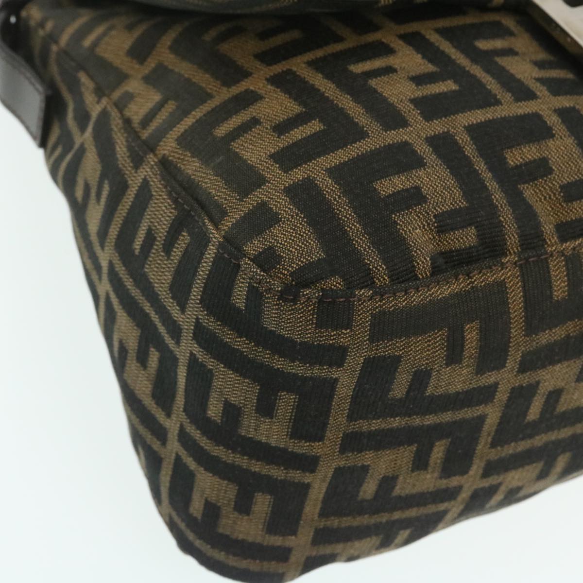 FENDI Zucca Canvas Mamma Baguette Shoulder Bag Brown Black lt358