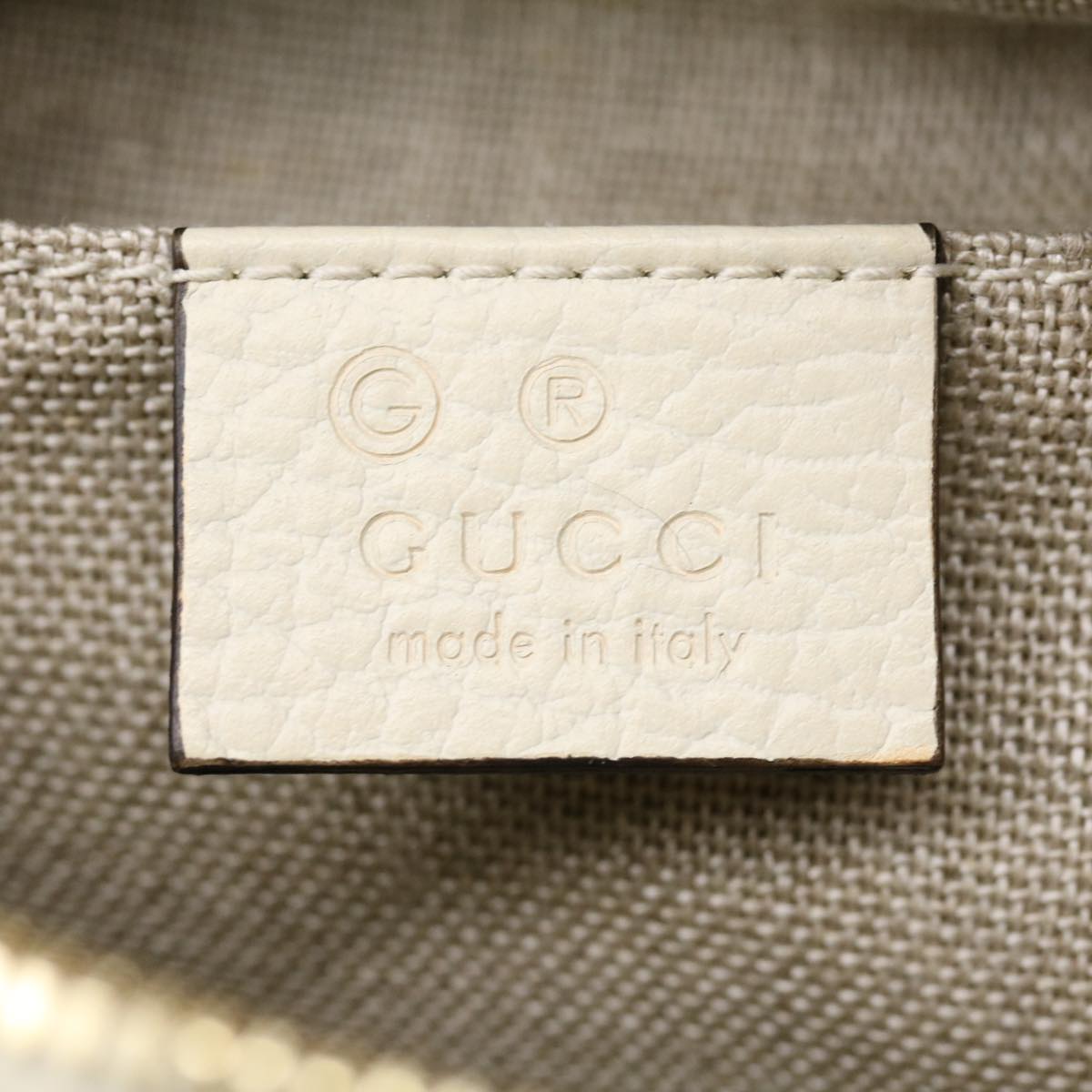 GUCCI GG Canvas Shoulder Bag Beige White lt557A