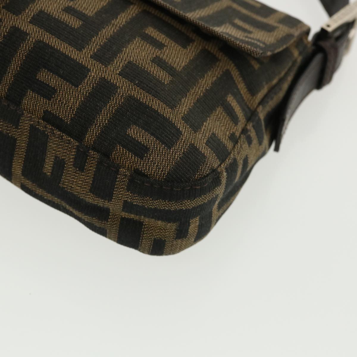 FENDI Zucca Canvas Mamma Baguette Shoulder Bag Brown lt691
