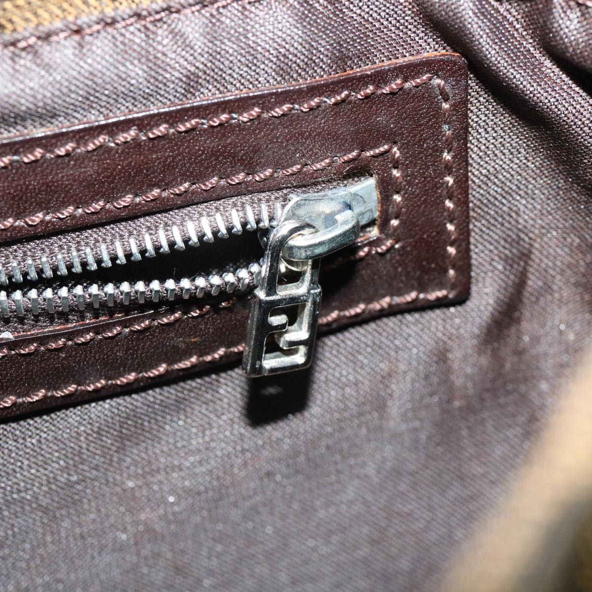 FENDI Zucca Canvas Mamma Baguette Shoulder Bag Brown lt691
