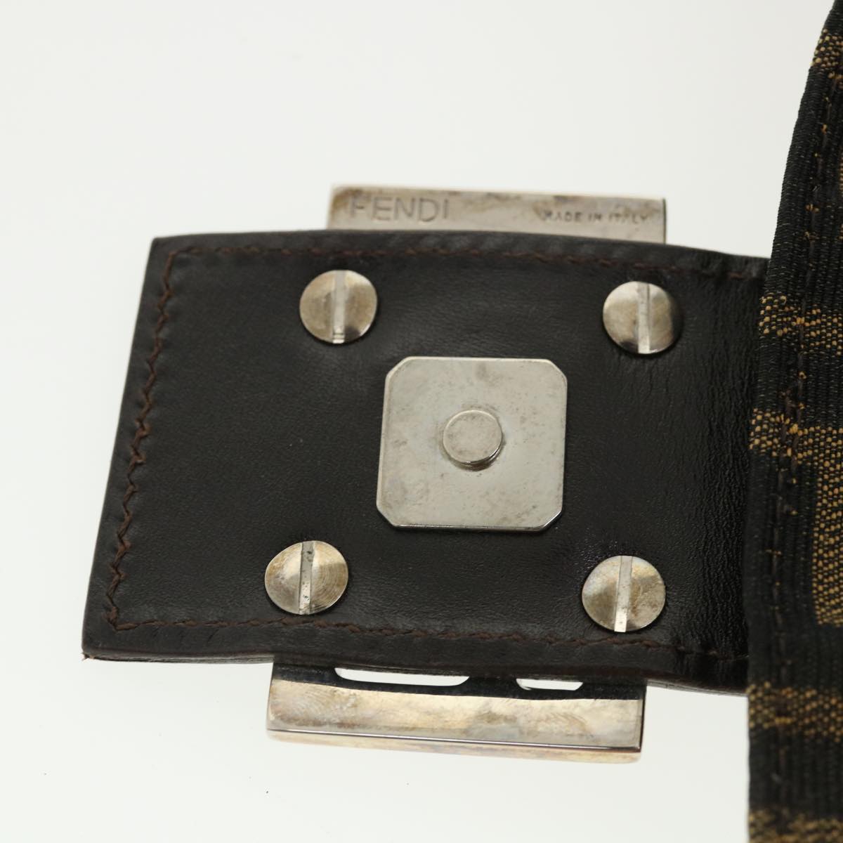 FENDI Zucca Canvas Mamma Baguette Shoulder Bag Brown lt692