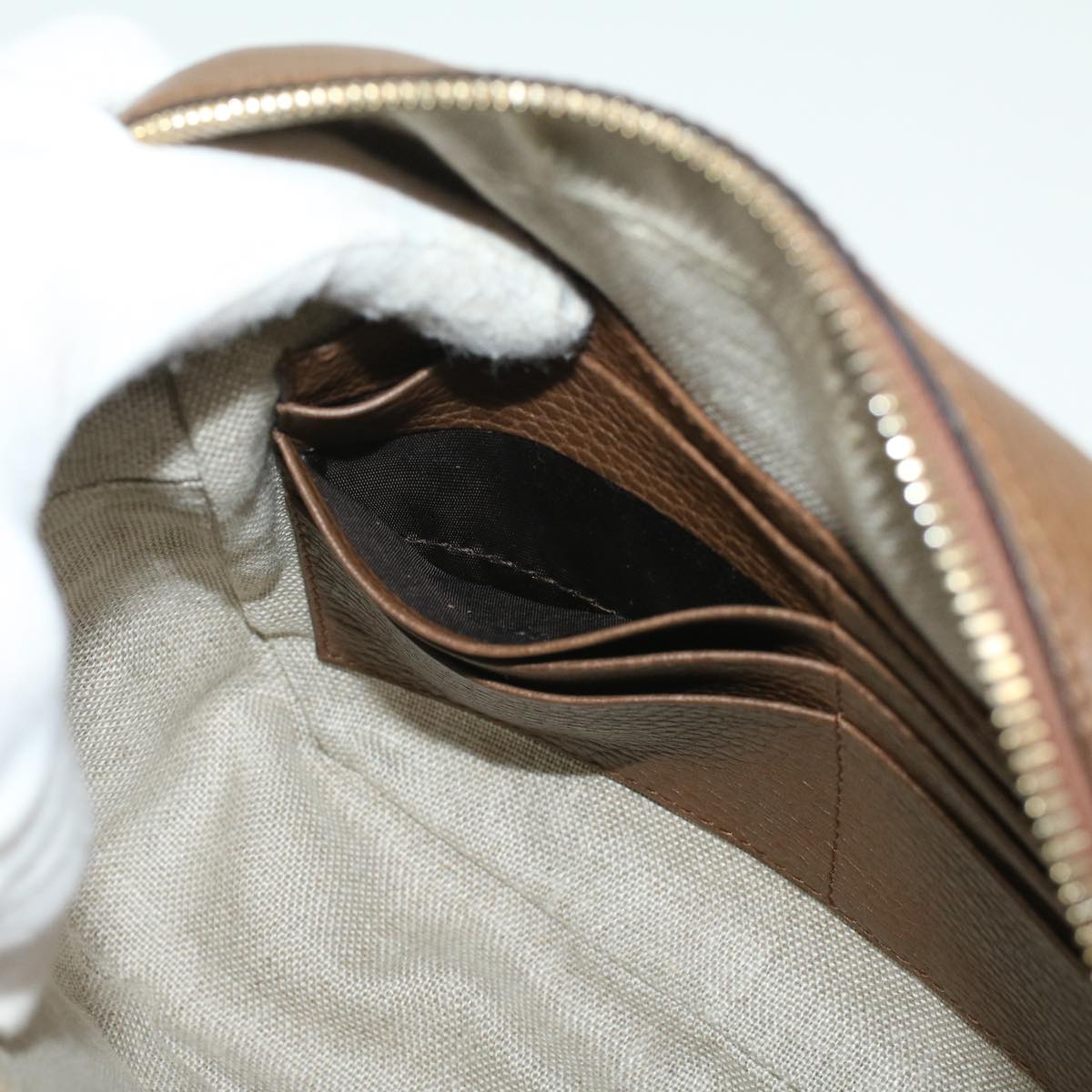 GUCCI GG Canvas Shoulder Bag Beige lt695