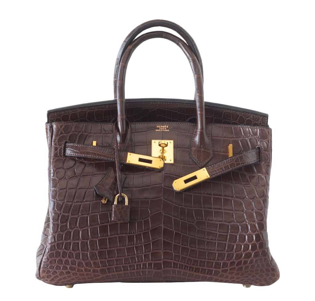 HermÃƒÆ’Ã‚Â¨s Birkin 30 Matte Havane Crocodile Bag